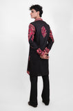 Black Fendi With Floral Thread Work Embroidery