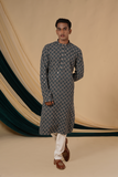 Grey Rayon Sequins With Multicolour Threadwork Embroidery Kurta Set