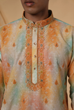 Multicolour Rayon With Threadwork Kurta Set