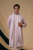 Lilac Rayon Cotton Embroidery Kurta Set With Dupatta