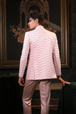 Pale Pink Silk 3 Piece Jodhpuri Set