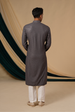 Dark Grey Rayon Sequins Threadwork Kurta Set