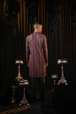 Multicolor Embroidered Festive Black Georgette Kurta Set