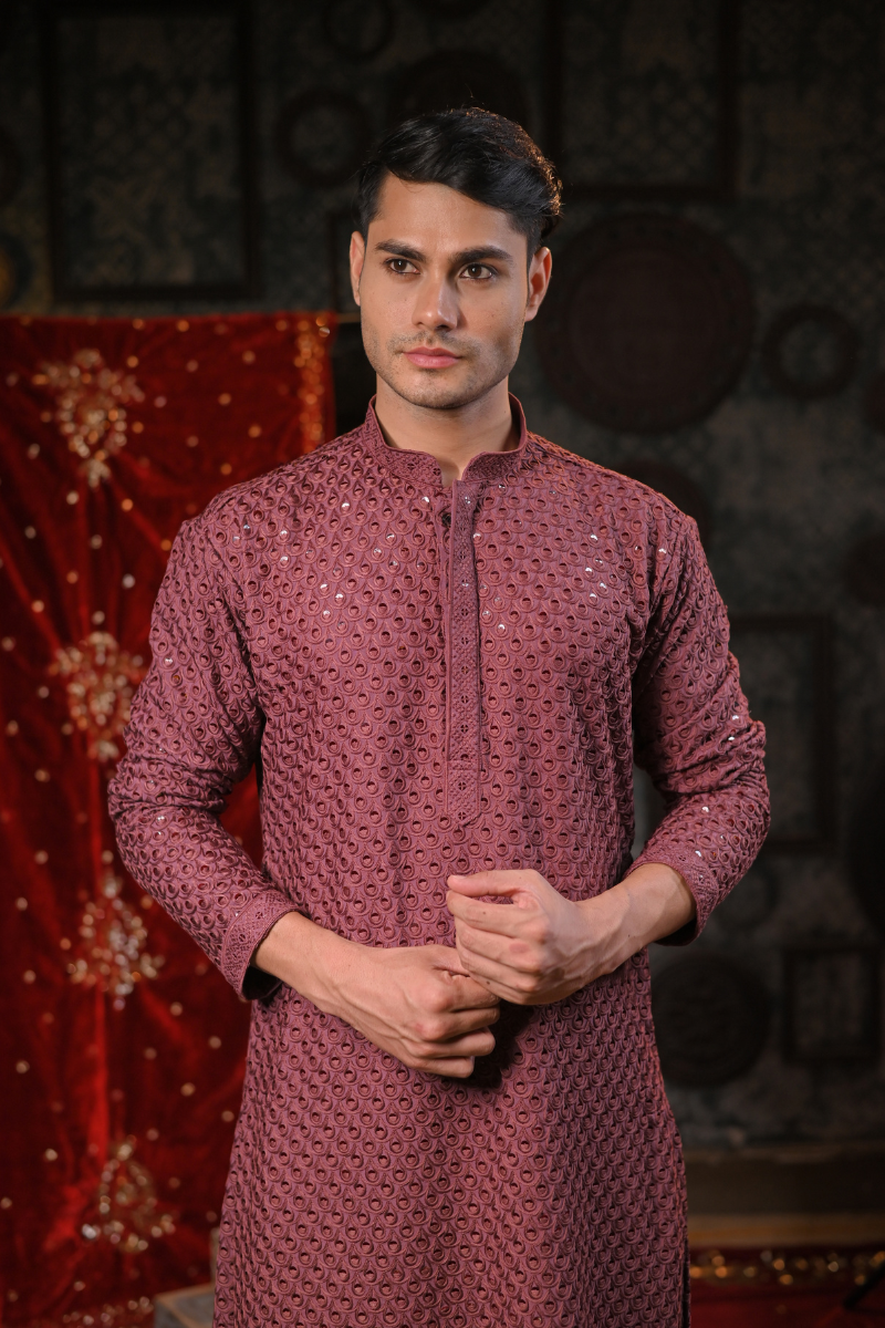 Festive Sage Emboridery Kurta Set