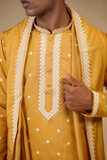 Yellow Rayon Cotton Embroidery Kurta Set With Dupatta