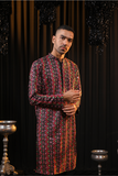Multicolor Embroidered Festive Black Georgette Kurta Set