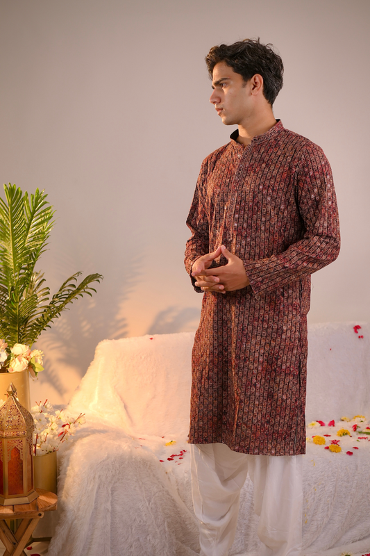 Black Rayon Kurta Set