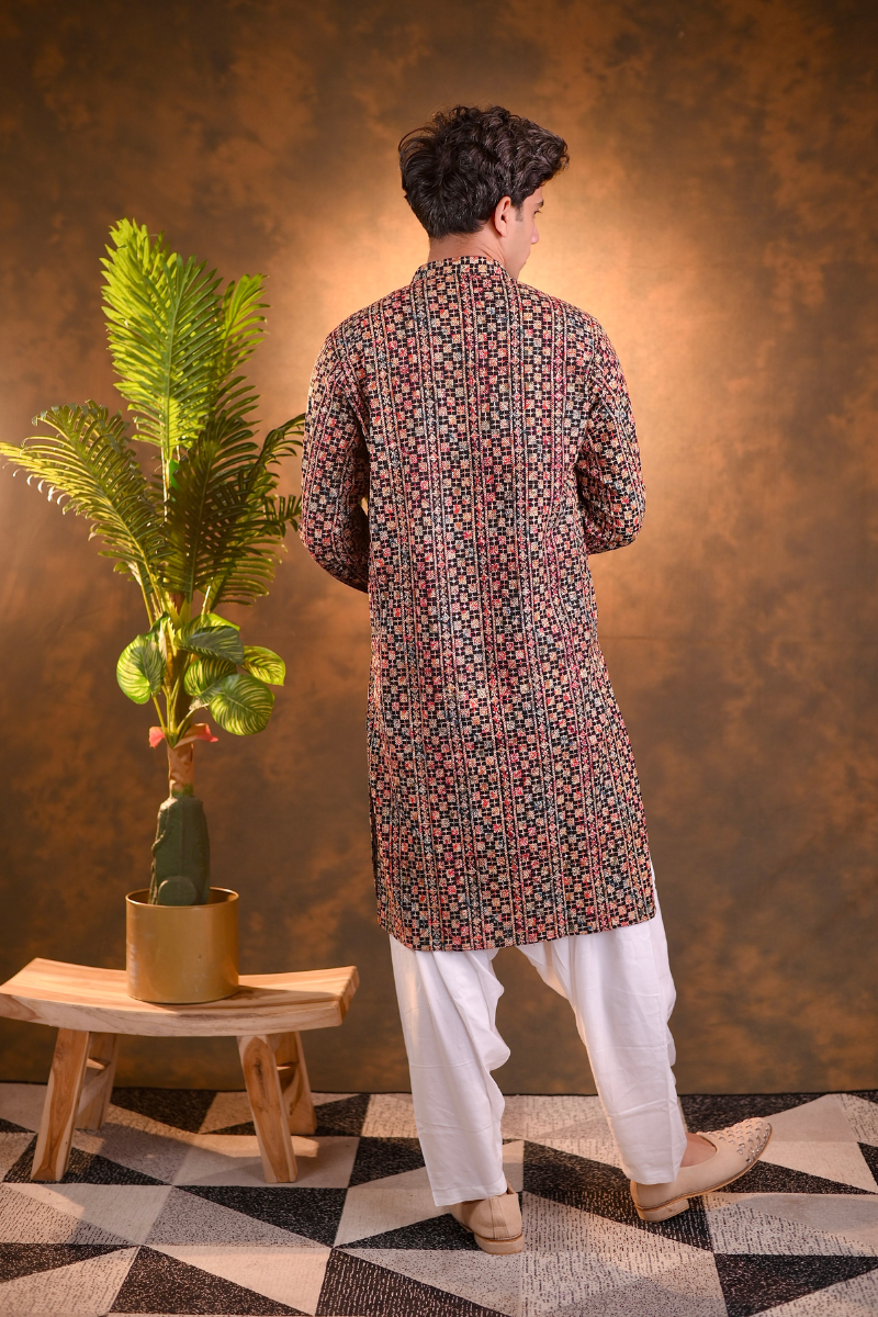 Black Rayon Kurta Set