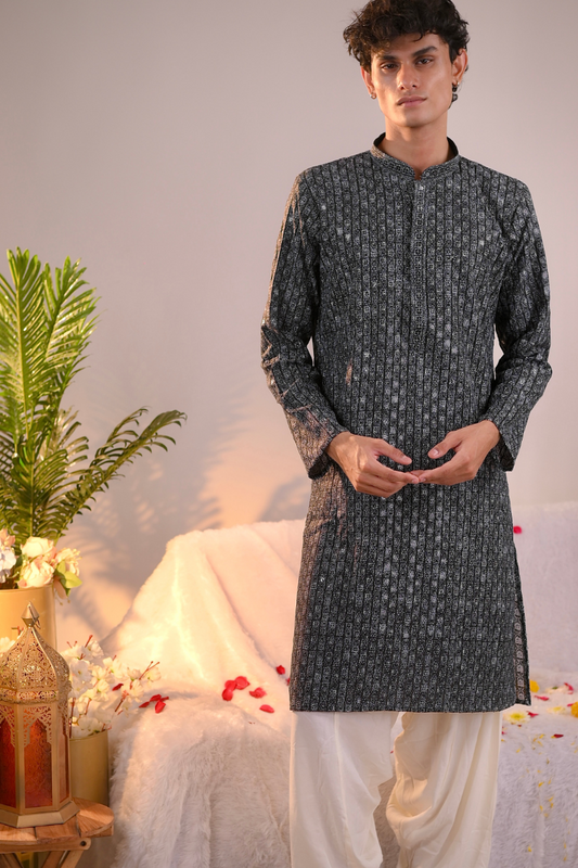 Black Rayon kurta Set