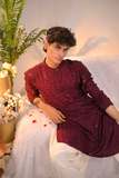 Maroon Rayon Kurta Set