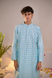 Blue Silk Kurta Set