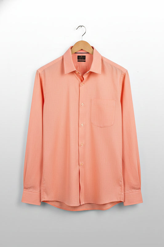 Men’s Vibrant Orange Cotton Slim Fit Shirt