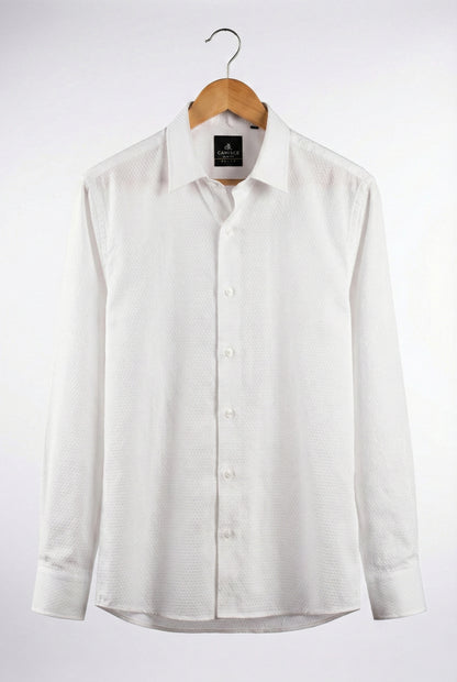 Men’s Regal White Dobby Weave Slim Fit Shirt