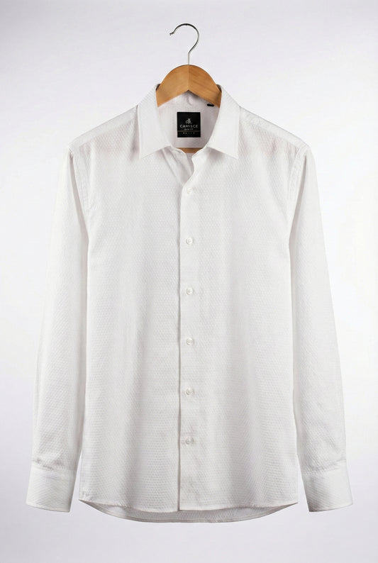 Men’s Regal White Dobby Weave Slim Fit Shirt