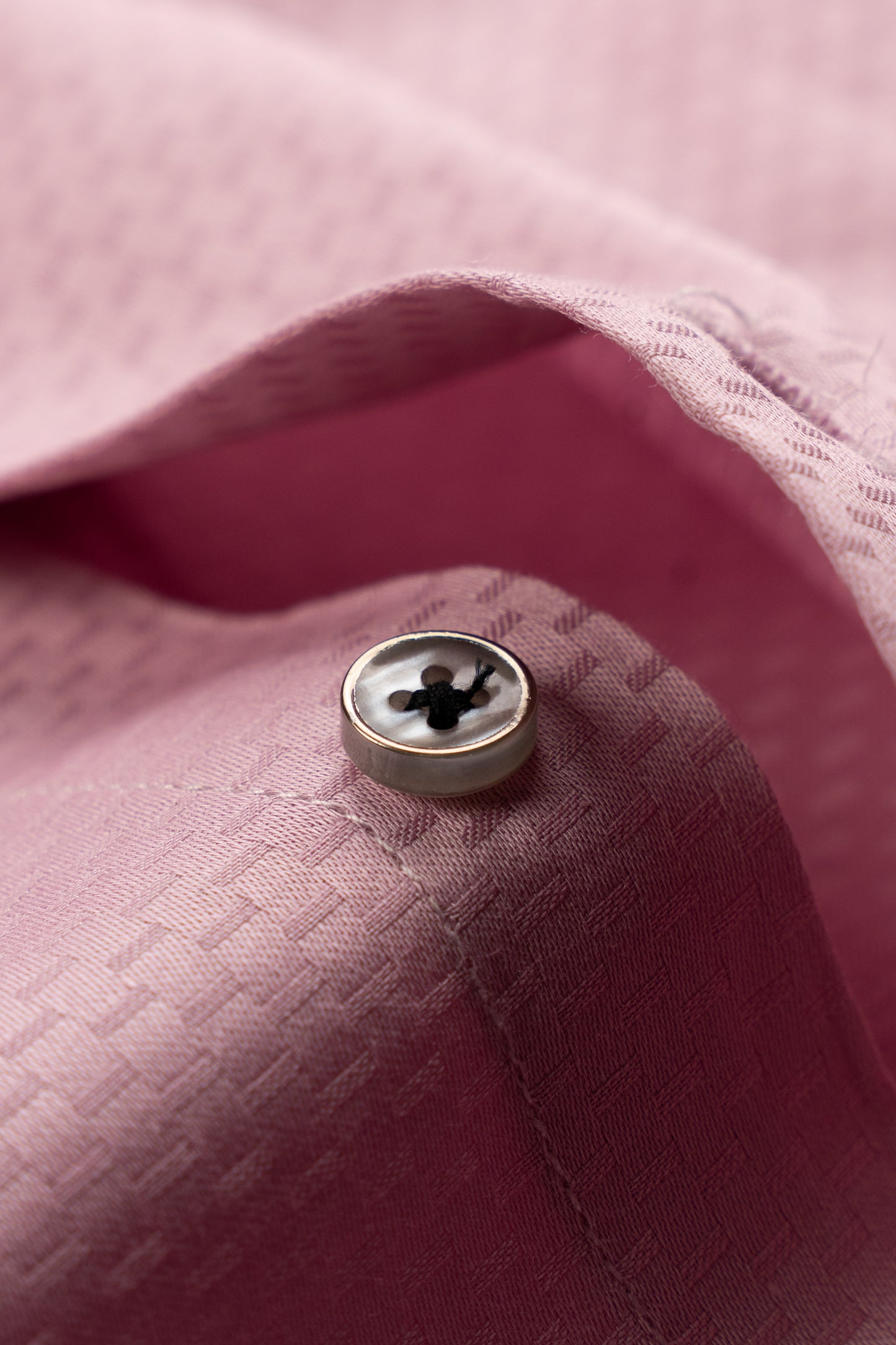 Men’s Pink Dobby Textured Satin Slim Fit Shirt