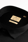 Men’s Black Lycra Satin Slim Fit Shirt