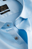 Men’s Sky Blue Lycra Satin Slim Fit Shirt