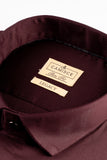 Men’s Maroon Lycra Satin Slim Fit Shirt