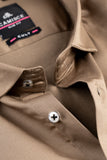 Men’s Khakhi Lycra Satin Slim Fit Shirt