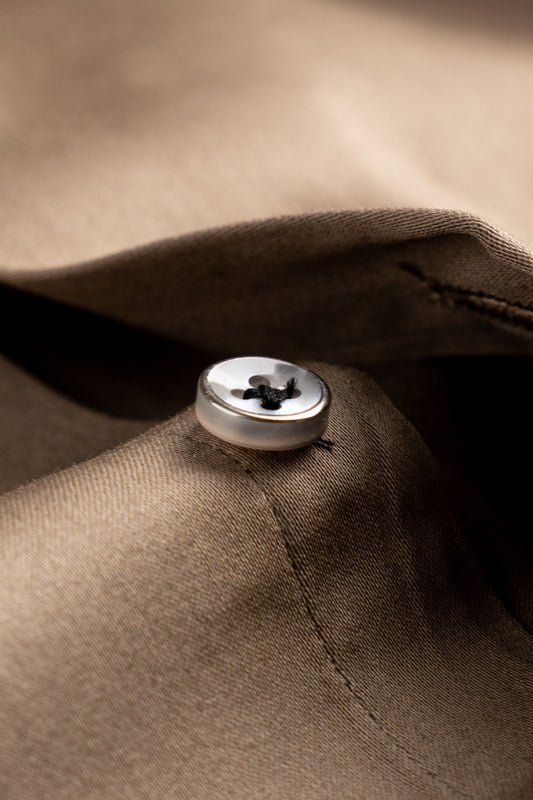 Men’s Khakhi Lycra Satin Slim Fit Shirt