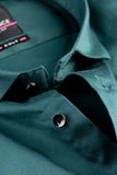 Men’s Bottle Green Lycra Satin Slim Fit Shirt