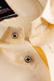 Men’s Cream Lycra Satin Slim Fit Shirt