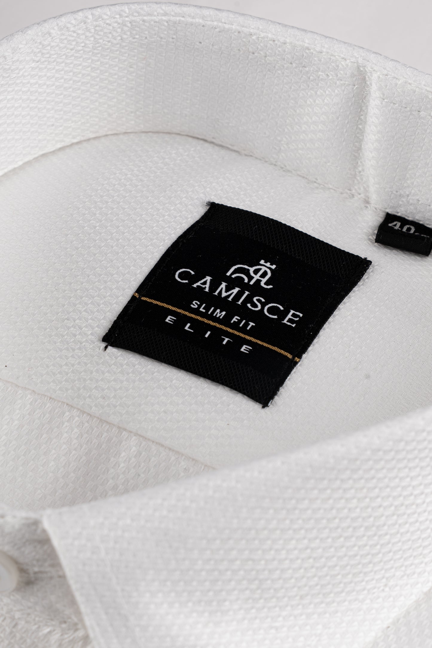 Men’s White Dobby Textured Cotton Blend Shirt