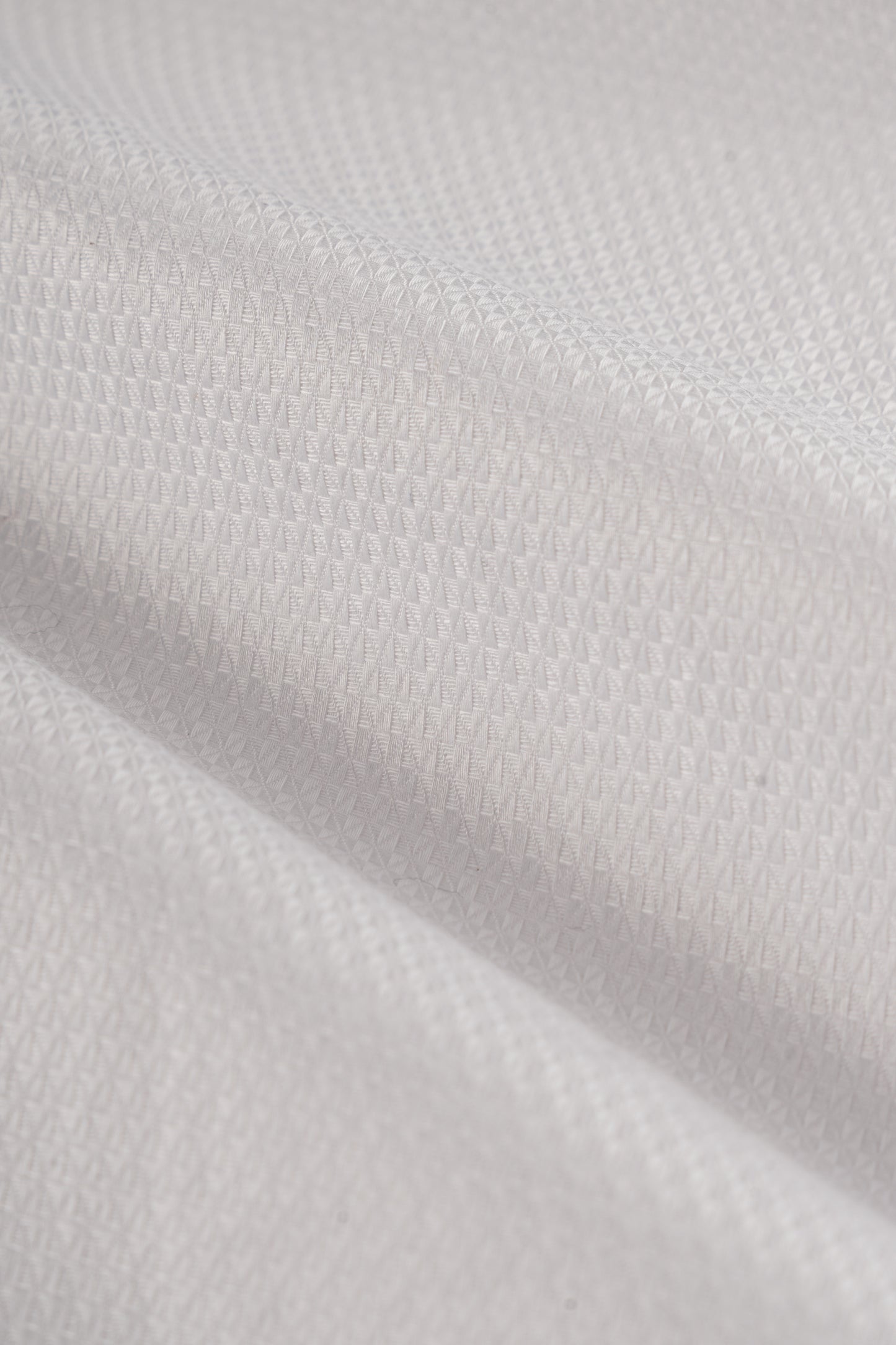 Men’s White Dobby Textured Cotton Blend Shirt