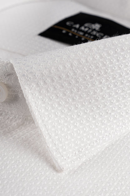 Men’s Regal White Dobby Weave Slim Fit Shirt