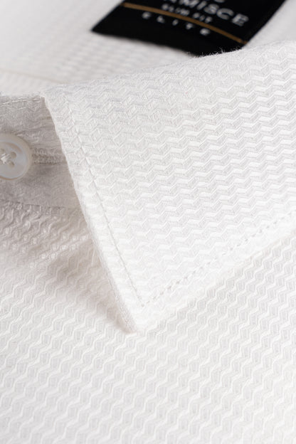 Men’s Premium White Dobby Texture Slim Fit Shirt