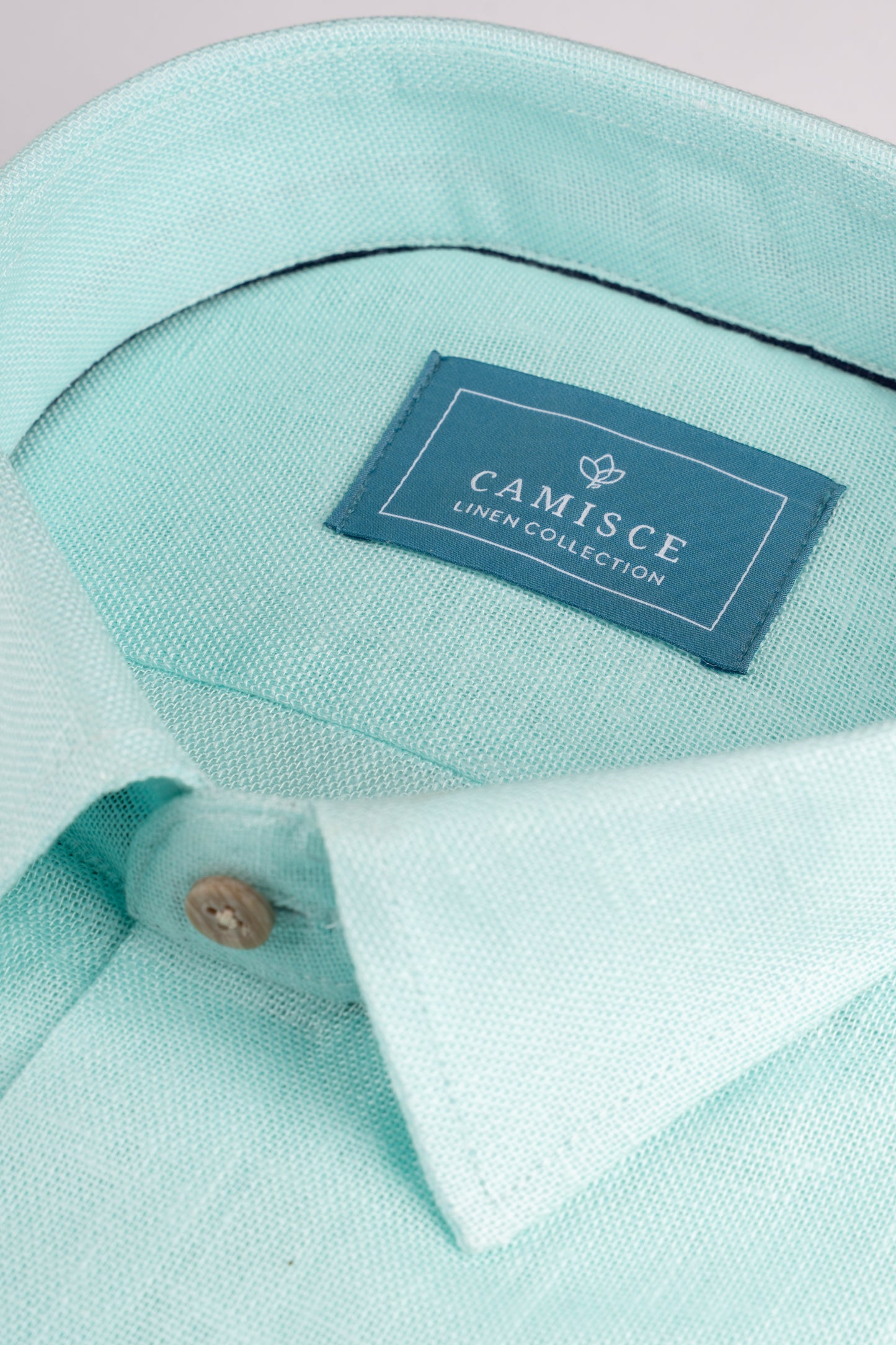 Men’s Classic Sky Blue Linen Blend Slim Fit Shirt