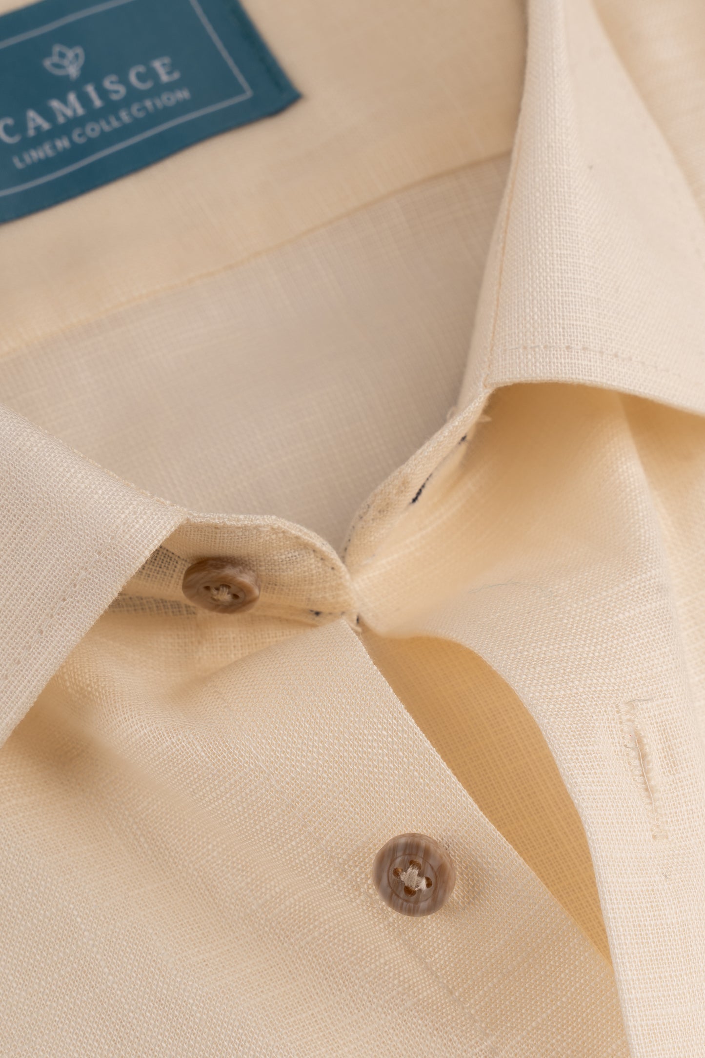 Men’s Fresh Yellow Linen Blend Slim Fit Shirt