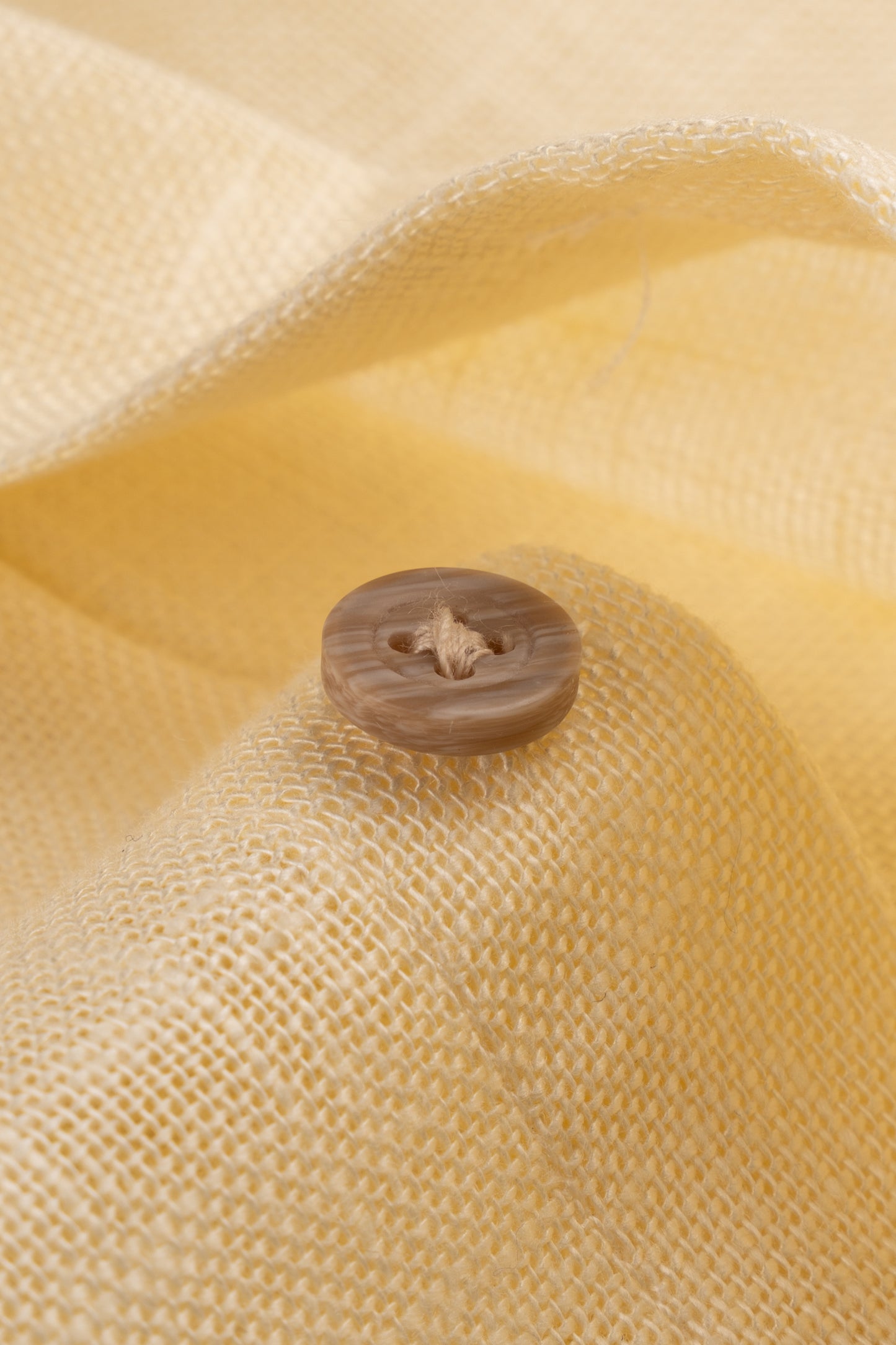 Men’s Fresh Yellow Linen Blend Slim Fit Shirt