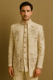 Men's Ivory Floral Embroidered 3-Piece Jodhpuri Set