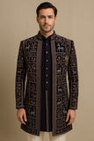 Men's Velvet Jungle Embroidered 3-Piece Jodhpuri Set