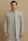 Men's Geometric Jacquard Diamond Embellished 3-Piece Jodhpuri Set