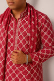Men’s Pink Tie-and-Dye Rayon Kurta Set with Sequins & Mirror Work