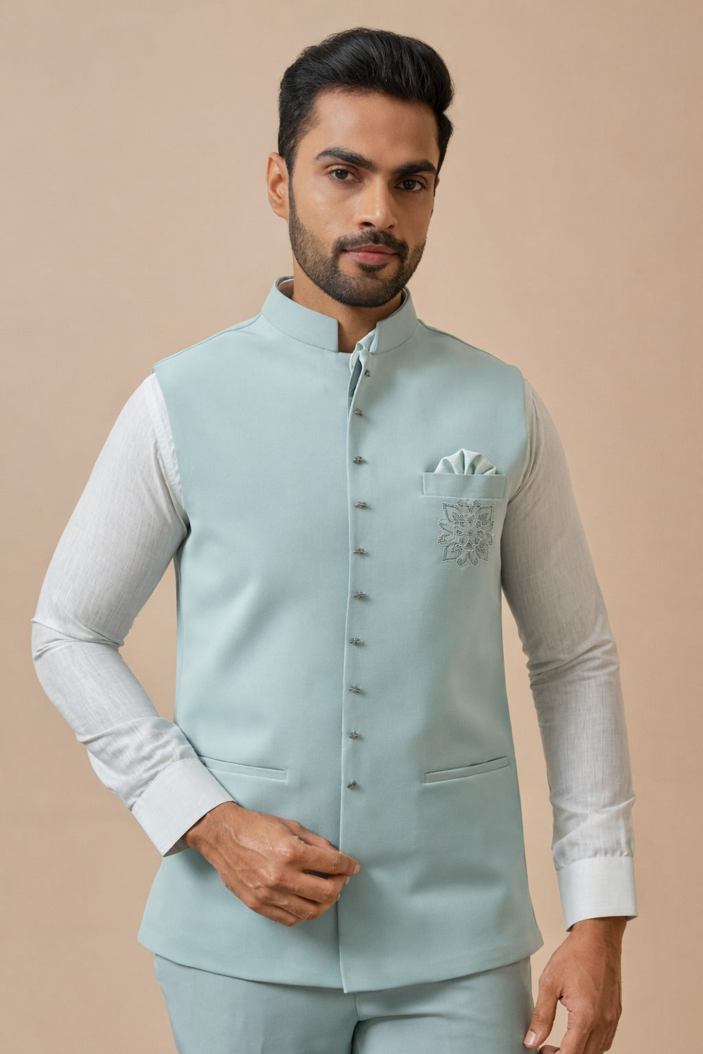 Japanese Lachhka Modi Jacket with Hotfix Flowers