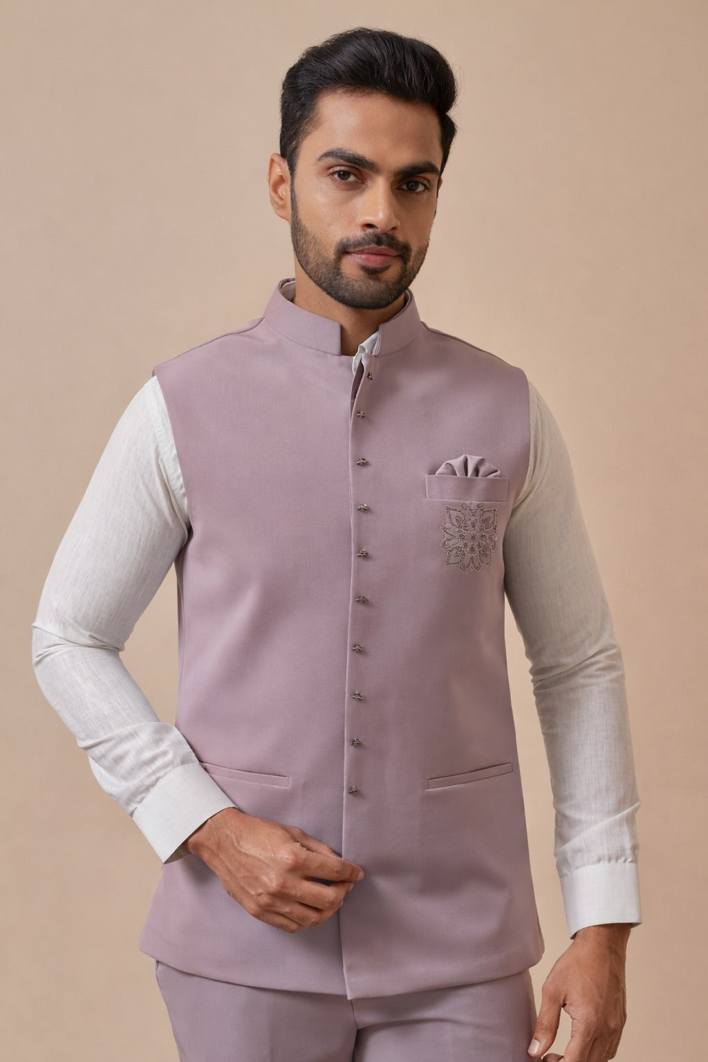 Japanese Lachhka Modi Jacket with Hotfix Flowers
