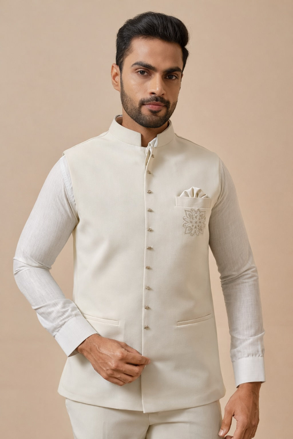 Japanese Lachhka Modi Jacket with Hotfix Flowers