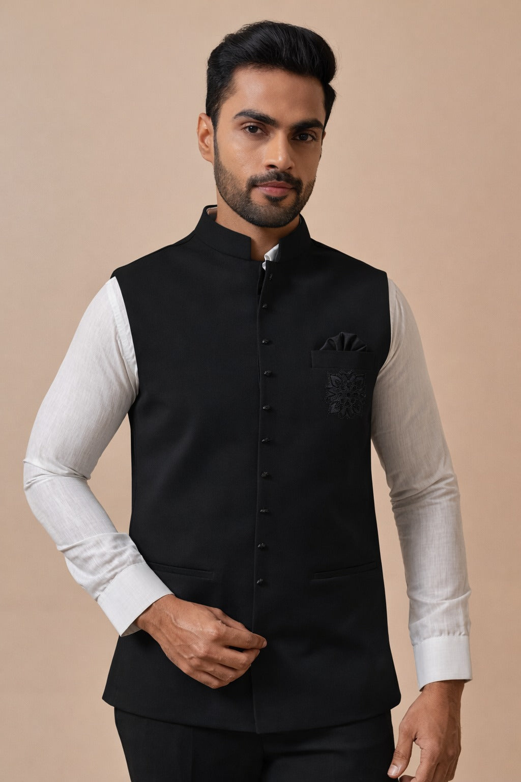 Japanese Lachhka Modi Jacket with Hotfix Flowers
