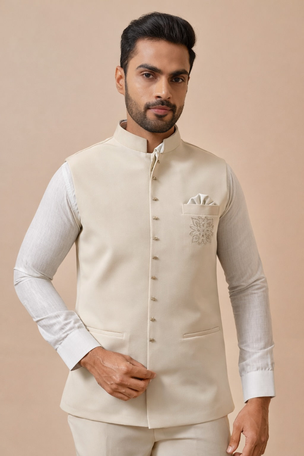 Japanese Lachhka Modi Jacket with Hotfix Flowers