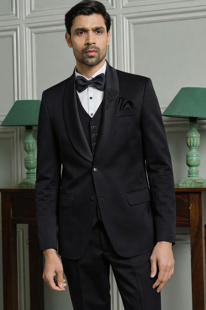 5-Piece Tuxedo Suit with Hotfix Shawl Collar