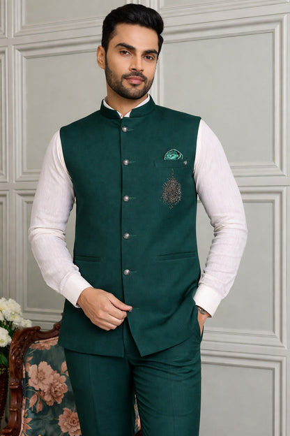 Japanese Lachhka Modi Jacket with Hotfix Butta Motif