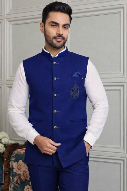 Japanese Lachhka Modi Jacket with Hotfix Butta Motif
