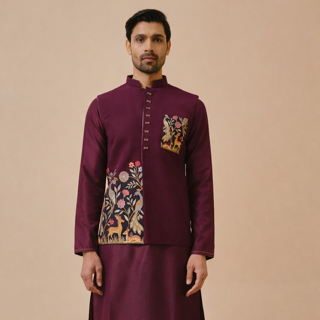 Modi Jacket with Royal Deer Embroidery