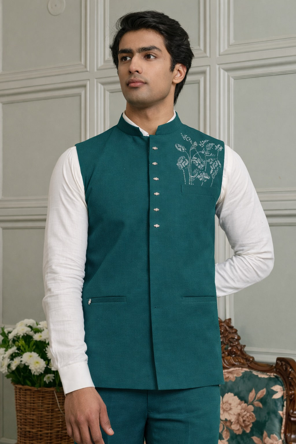 Modi Jacket with Hotfix Butta Detailing