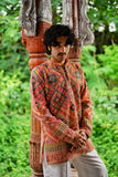Men's Multicolour Natural Crepe Kurta Set with Golden Zari & Corded Embroidery