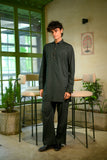 Bottle Green Linen Blend Short Kurta Set