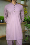 Lavender Linen Blend Short Kurta Set